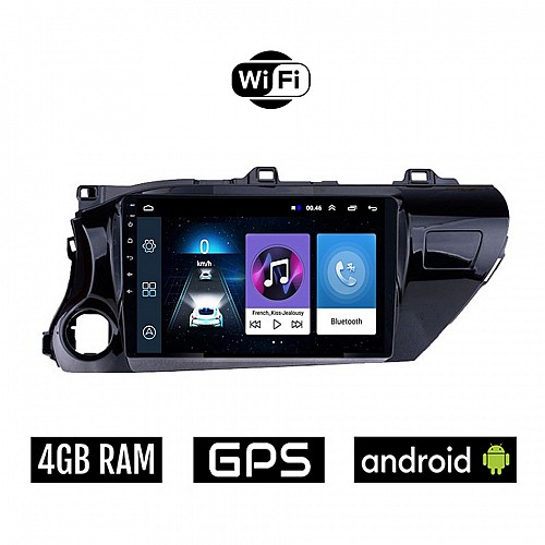 TOYOTA HILUX (μετά το 2017) Android οθόνη αυτοκίνητου 4GB με GPS WI-FI (ηχοσύστημα αφής 10" ιντσών OEM Youtube Playstore MP3 USB Radio Bluetooth Mirrorlink εργοστασιακή, 4x60W, AUX)