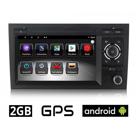 AUDI A4 (2002 - 2008) Android οθόνη αυτοκίνητου 2GB με GPS WI-FI DSP (ηχοσύστημα αφής 7 ιντσών OEM Youtube Playstore MP3 USB Radio Bluetooth 4x60W Mirrorlink εργοστασιακού τύπου) AU66