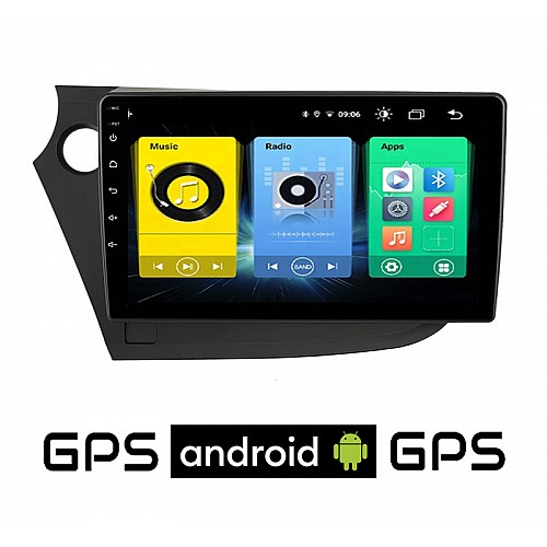 HONDA INSIGHT (2009 - 2014) Android οθόνη αυτοκίνητου με GPS WI-FI (ηχοσύστημα αφής 9" ιντσών OEM Youtube Playstore MP3 USB Radio Bluetooth Mirrorlink εργοστασιακή, 4x60W, AUX) HN15
