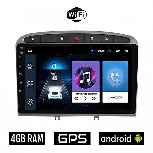 PEUGEOT 308 (2007 - 2012) Android οθόνη αυτοκίνητου 4GB με GPS WI-FI (ηχοσύστημα αφής 9" ιντσών OEM Youtube Playstore MP3 USB Radio Bluetooth Mirrorlink εργοστασιακή, 4x60W, AUX) PE23-4GB