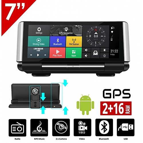 Android 2GB GPS Station 7" ιντσών για το ταμπλό του αυτοκινήτου (WI-FI Playstore USB Youtube DVR καταγραφικό οθόνη Ελληνικός πλοηγός GPS Bluetooth Mirrorlink Universal 4x60W ηχοσύστημα ραδιόφωνο) TM321
