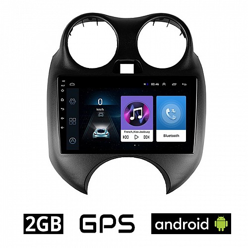 NISSAN MICRA (2010- 2016) Android οθόνη αυτοκίνητου 2GB με GPS WI-FI (ηχοσύστημα αφής 9" ιντσών OEM Youtube Playstore MP3 USB Radio Bluetooth Mirrorlink εργοστασιακή, 4x60W, AUX)