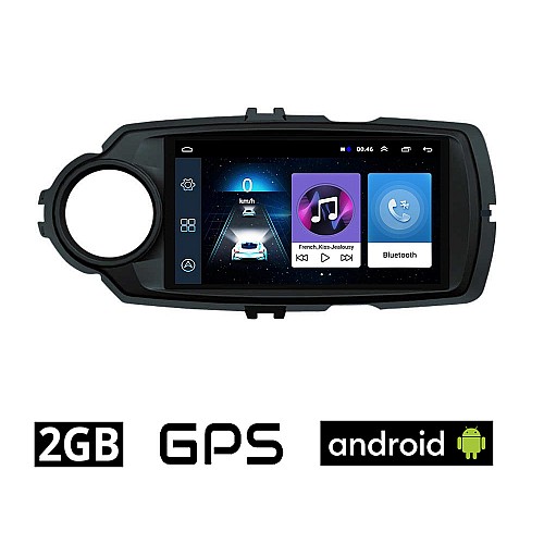 TOYOTA YARIS (2011 - 2020) Android οθόνη αυτοκίνητου 2GB με GPS WI-FI (ηχοσύστημα αφής 9" ιντσών OEM Youtube Playstore MP3 USB Radio Bluetooth Mirrorlink εργοστασιακή, μαύρο 4 x 60W, AUX)  TO633-2GB