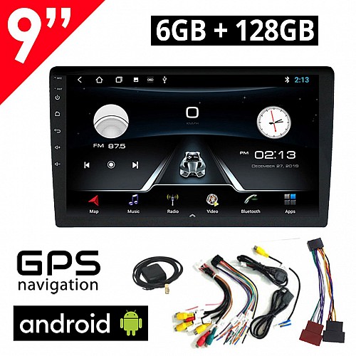 CAMERA + 6GB 9" ιντσών Android οθόνη αυτοκινήτου με GPS (ηχοσύστημα, WI-FI, Youtube, USB, 2DIN, MP3, MP5, Bluetooth, Mirrorlink, 4x60W, AUX, Universal) 4952