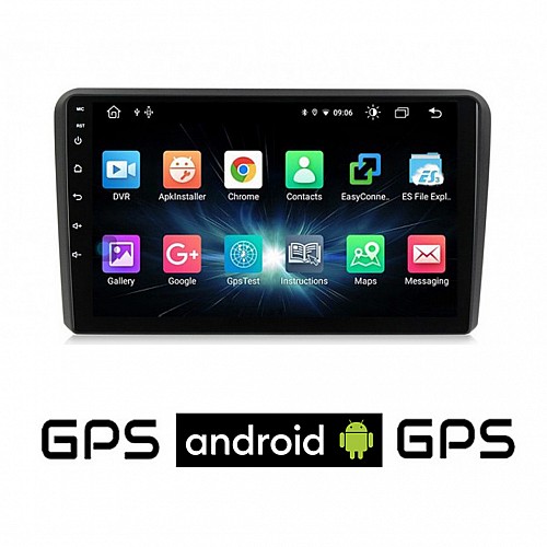 CAMERA + AUDI A3 (2003-2012) Android οθόνη αυτοκίνητου με GPS WI-FI (ηχοσύστημα αφής 9" ιντσών OEM Youtube Playstore MP3 USB Radio Bluetooth Mirrorlink Α3 εργοστασιακή, 4x60W, AUX) 4989
