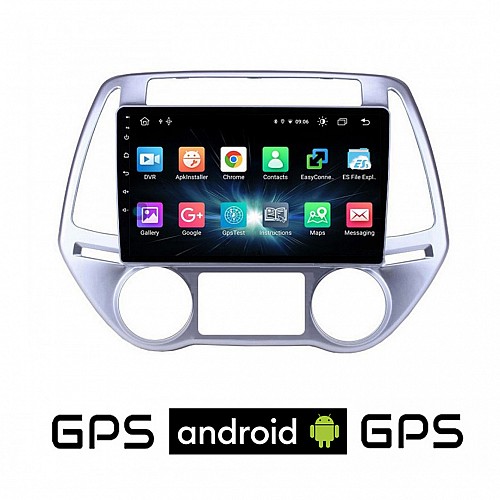 CAMERA + HYUNDAI i20 (2008 - 2013) *με αυτόματο κλιματισμό Android οθόνη αυτοκίνητου με GPS WI-FI (ηχοσύστημα αφής 9" ιντσών OEM Youtube Playstore MP3 USB Radio Bluetooth Mirrorlink εργοστασιακή, 4x60W, AUX) 5033