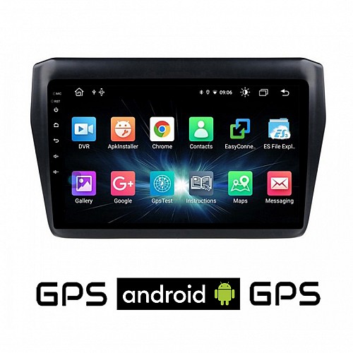 CAMERA + SUZUKI SWIFT (μετά το 2017) Android οθόνη αυτοκίνητου με GPS WI-FI (ηχοσύστημα αφής 9" Ίνστες OEM Youtube Playstore MP3 USB Radio Bluetooth Mirrorlink εργοστασιακή, 4x60W, AUX) 5047