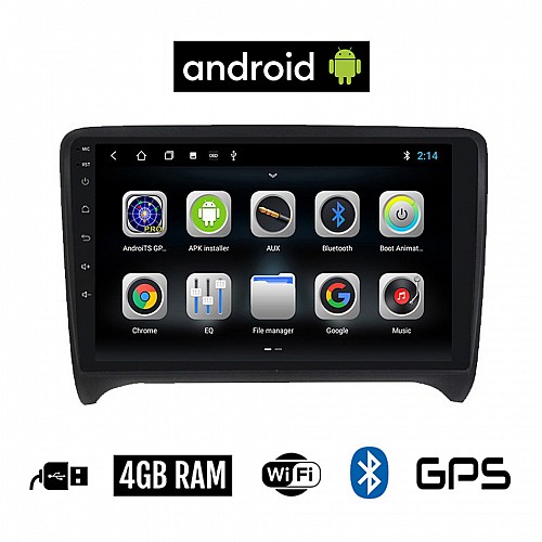 CAMERA + AUDI TT (2007 - 2015) Android οθόνη αυτοκίνητου 4GB με GPS WI-FI (ηχοσύστημα αφής 9" ιντσών OEM Youtube Playstore MP3 USB Radio Bluetooth Mirrorlink εργοστασιακή, 4x60W, AUX)