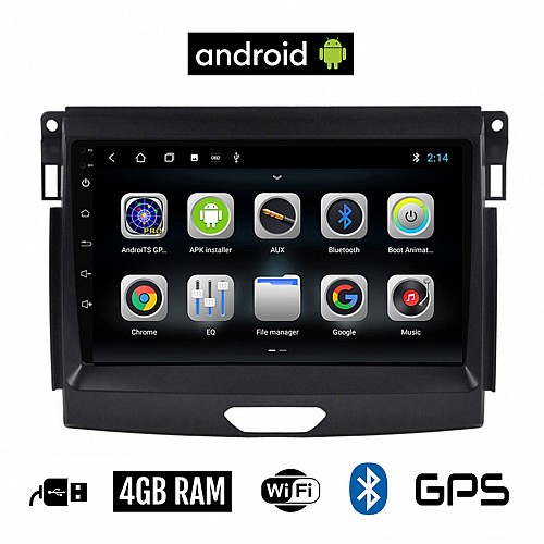 CAMERA + FORD RANGER (μετά το 2015) Android οθόνη αυτοκίνητου 4GB με GPS WI-FI (ηχοσύστημα αφής 9" ιντσών OEM Youtube Playstore MP3 USB Radio Bluetooth Mirrorlink εργοστασιακή, 4x60W, AUX)