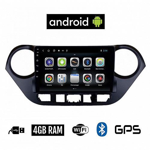 CAMERA + HYUNDAI i10 (μετά το 2014) Android οθόνη αυτοκίνητου 4GB με GPS WI-FI (ηχοσύστημα αφής 9" ιντσών OEM Youtube Playstore MP3 USB Radio Bluetooth Mirrorlink εργοστασιακή, 4x60W, AUX) 5218