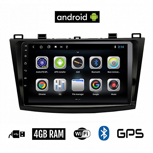 CAMERA + MAZDA 3 (2009 - 2015) Android οθόνη αυτοκίνητου 4GB με GPS WI-FI (ηχοσύστημα αφής 9" ιντσών OEM Youtube Playstore MP3 USB Radio Bluetooth Mirrorlink εργοστασιακή, 4x60W, AUX) 5253