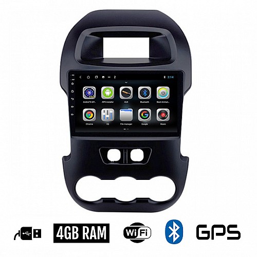 CAMERA + FORD RANGER 2011-2015 Android οθόνη αυτοκίνητου 4GB με GPS WI-FI (ηχοσύστημα αφής 9" ιντσών OEM Youtube Playstore MP3 USB Radio Bluetooth Mirrorlink εργοστασιακή, 4x60W, AUX)
