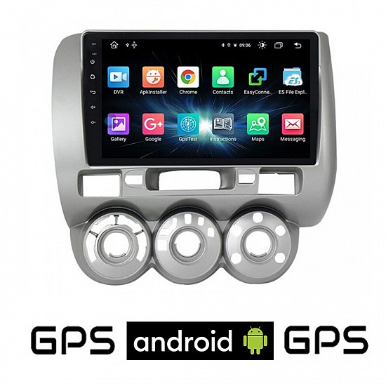 CAMERA + HONDA JAZZ 2002-2008 Android οθόνη αυτοκίνητου με GPS WI-FI (ηχοσύστημα αφής 9 ιντσών OEM Youtube Playstore MP3 USB Radio Bluetooth Mirrorlink εργοστασιακή, 4x60W, AUX) 5410