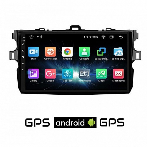 CAMERA + TOYOTA COROLLA (2006 - 2012) Android οθόνη αυτοκίνητου με GPS WI-FI ( TOYOTA ηχοσύστημα αφής 9" ιντσών OEM Youtube Playstore MP3 USB Radio Bluetooth Mirrorlink εργοστασιακή, 4x60W, AUX) 5645