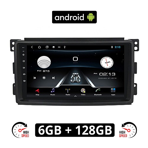 SMART 451 (2007-2010) Android οθόνη αυτοκίνητου 6GB με GPS WI-FI (FORTWO, ηχοσύστημα αφής 9" ιντσών OEM Youtube Playstore MP3 USB Radio Bluetooth Mirrorlink εργοστασιακή, 4x60W, AUX) SM93-6GB