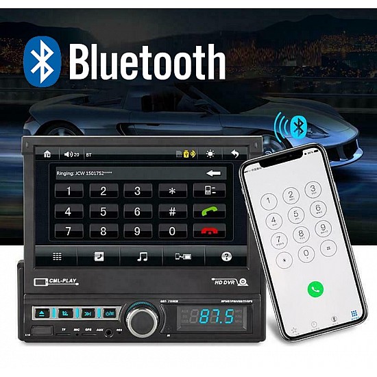 Αναδιπλούμενη οθόνη 7 ιντσών (USB 1DIN MP3 MP5 Bluetooth 1-DIN Mirrorlink universal multimedia SDcard 4x60W ράδιο αυτοκινήτου) 7110S