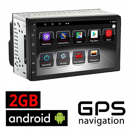 2GB ηχοσύστημα αυτοκινήτου Android WI-FI GPS 2DIN Universal 7′ ιντσών OEM Playstore Youtube Mirrorlink, Universal, 4x60W Camera BB1394
