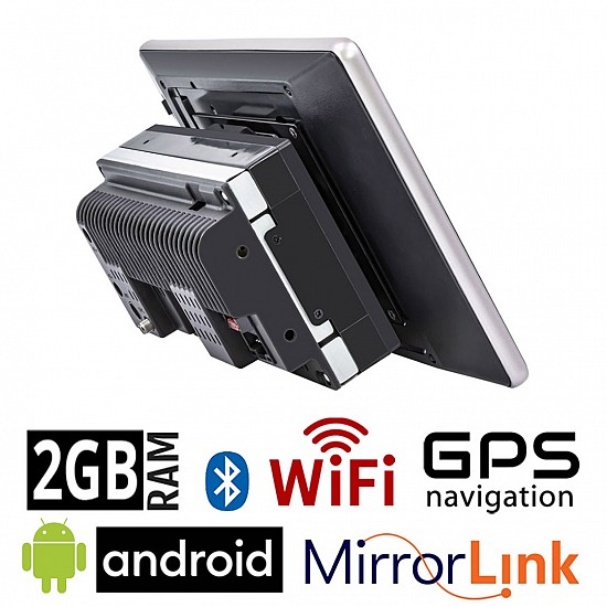 Android (2GB) περιστρεφόμενη οθόνη αφής (GPS IPS WI-FI Youtube 2DIN FM Radio Πλοηγός Bluetooth Google Maps MP5 MP3 Video Ελληνικά, Aux, USB, OEM, Universal 10 ιντσών 4x60W Mirrorlink) K360