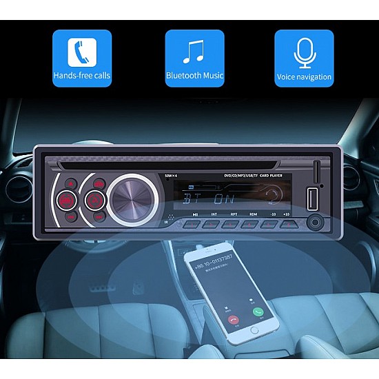 Radio CD DVD MP3 αυτοκινήτου με USB, SD Card και Bluetooth (ανοιχτή ακρόαση, ράδιο, ηχοσύστημα, microSD, 1DIN, OEM, MP3, 1DIN, ραδιόφωνο, 4x60W, universal) 8169A