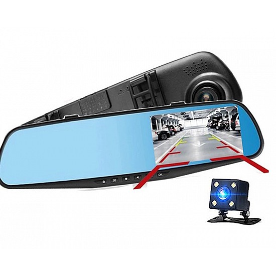 Σετ καθρέφτης αυτοκινήτου DVR με οθόνη 4,3 ιντσών και κάμερα οπισθοπορείας (καταγραφικό εγγραφή video monitor αντικλεπτικό LCD oem video camera in)