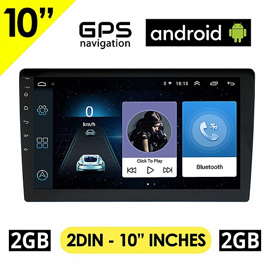 Android 10 ιντσών 2GB οθόνη αυτοκινήτου με GPS (Playstore WI-FI Youtube 2-DIN ηχοσύστημα USB MP3 MP5 Bluetooth Mirrorlink 4x60W Universal) K80322