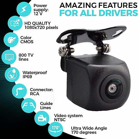 Κάμερα οπισθοπορείας Full HD αυτοκινήτου (υψηλής ανάλυσης Full HD universal High Definition)